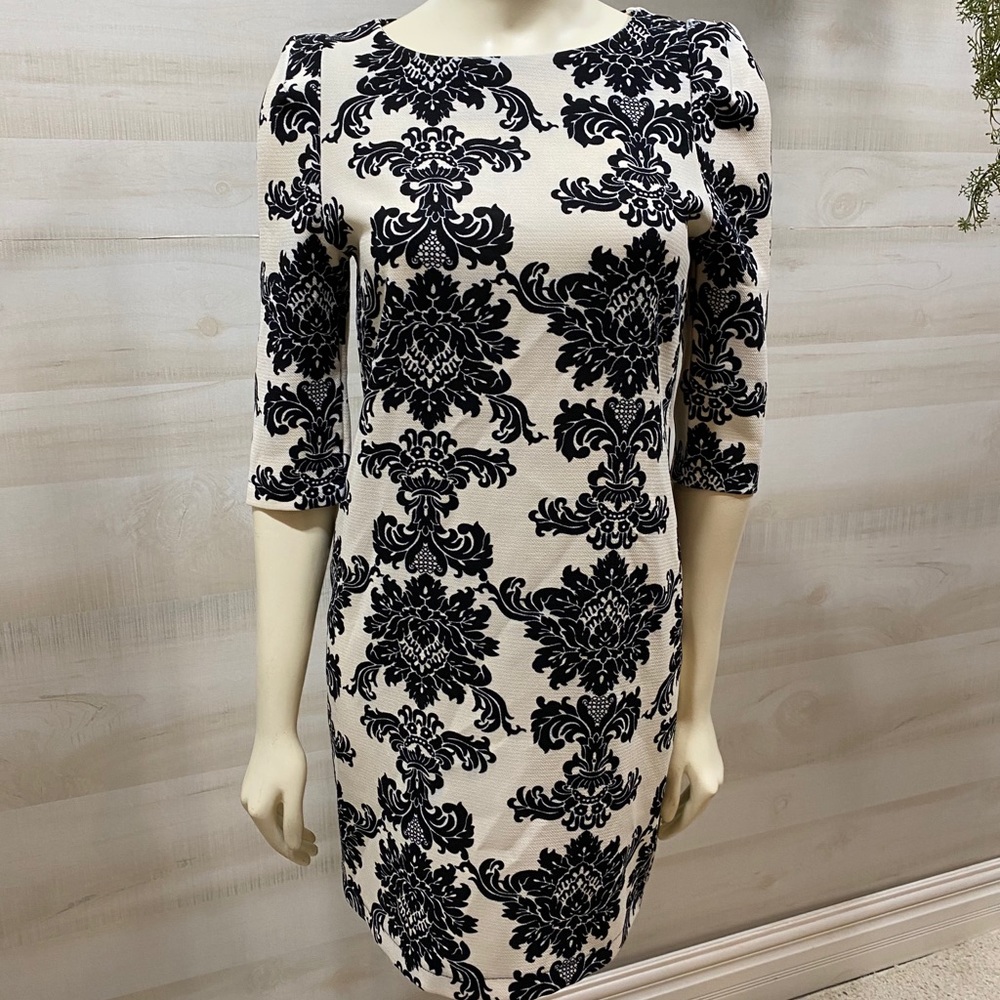 Damask Print Dress